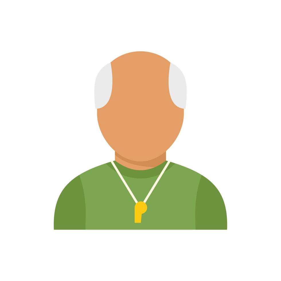 Old referee icon flat vector. Judge player vector