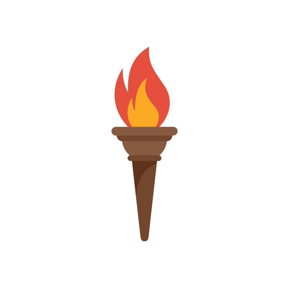 Ancient greek torch icon flat vector. Greece runner vector