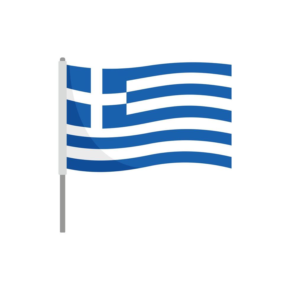 Greece flag icon flat vector. National greek vector