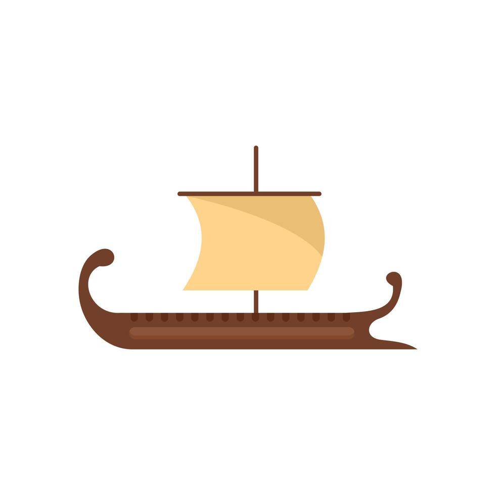 Ancient greek ship icon flat vector. Trireme boat vector