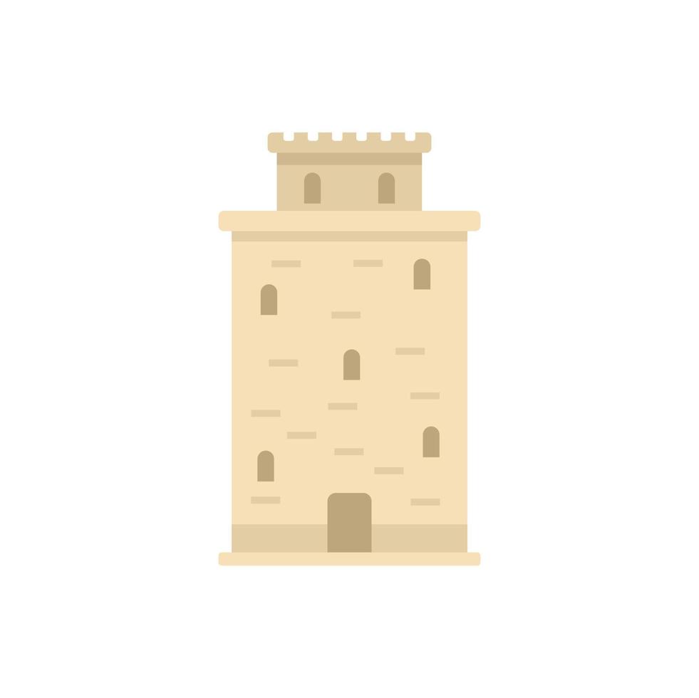 Ancient greek tower icon flat vector. Pillar temple vector