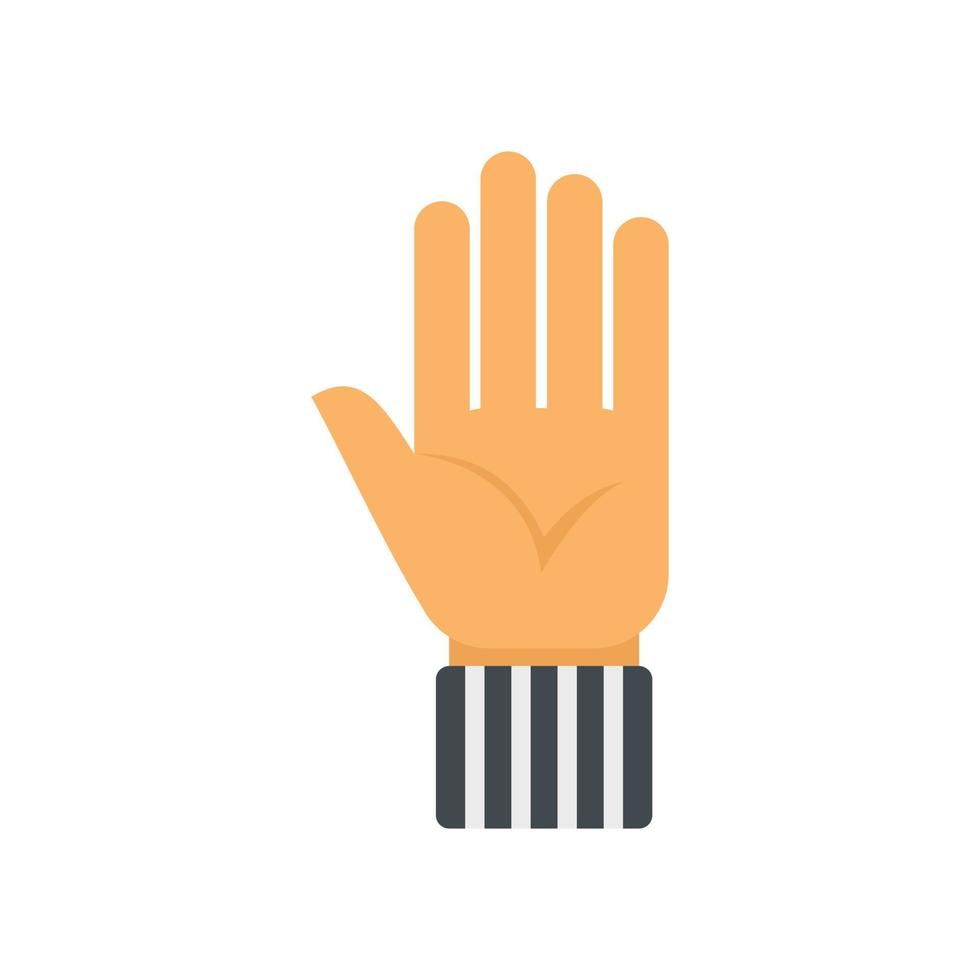 Referee hand icon flat vector. Game judge vector