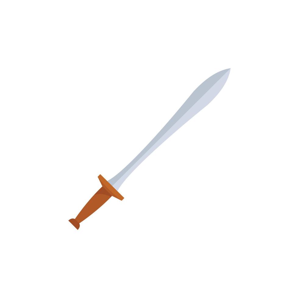 Ancient greek sword icon flat vector. Greece army vector
