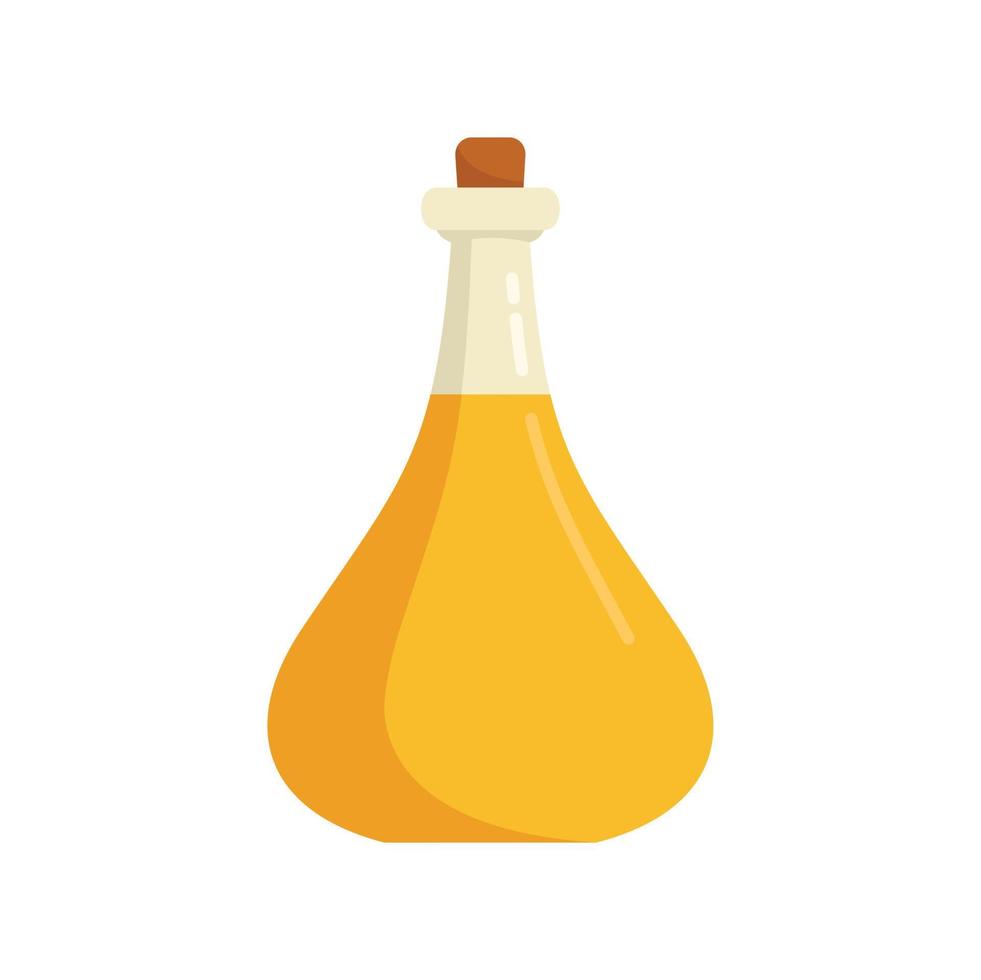 Olive oil bottle icon flat vector. Glass vegetable vector