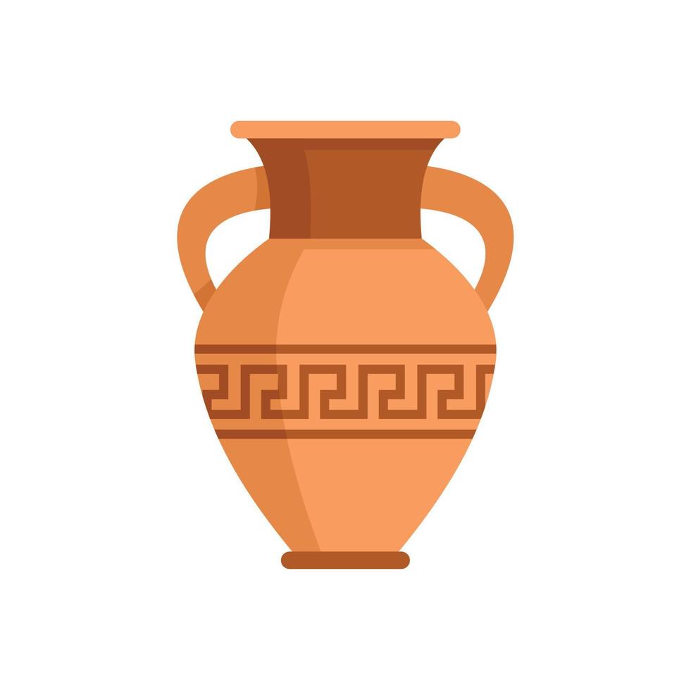 Greek vase icon flat vector. Ancient pottery vector