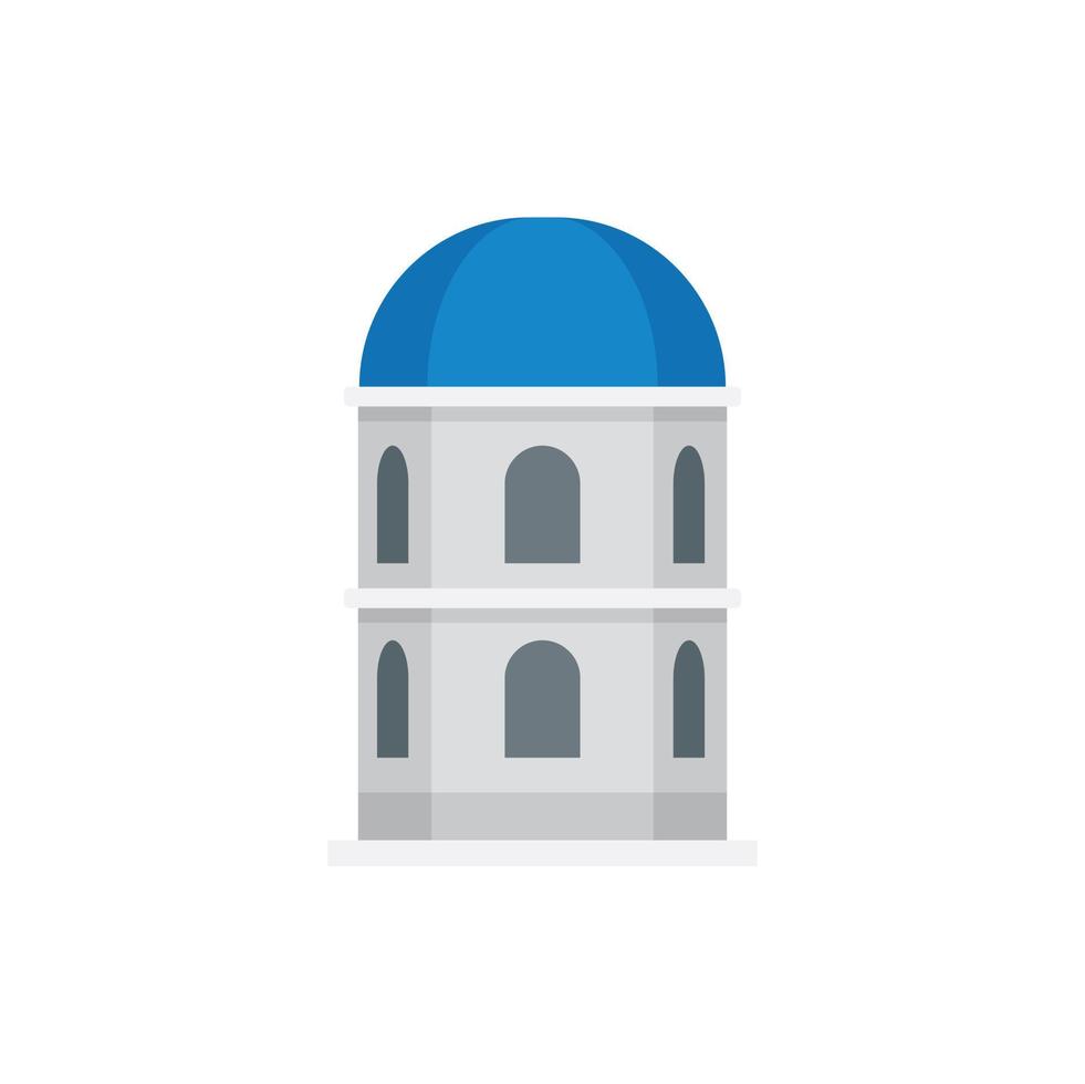 Ancient greek church icon flat vector. Greece santorini vector