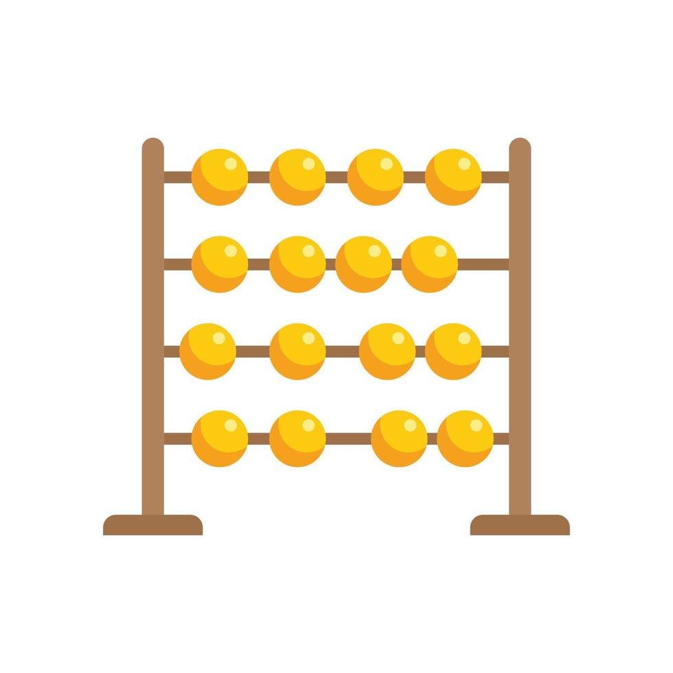 Abacus calculator icon flat vector. Math toy vector