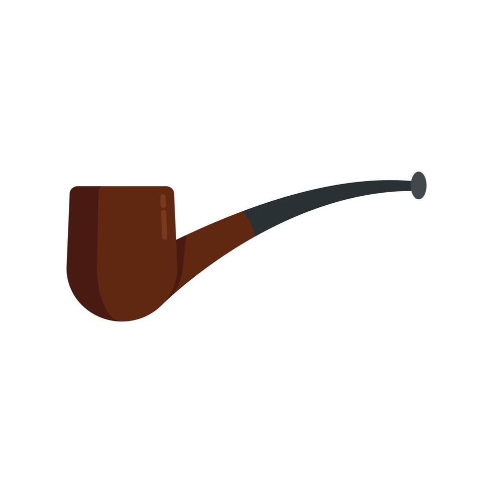 Smoking pipe icon flat vector. Smoke tobacco vector