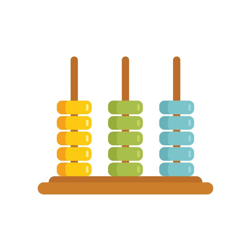 Abacus number icon flat vector. Math calculator vector