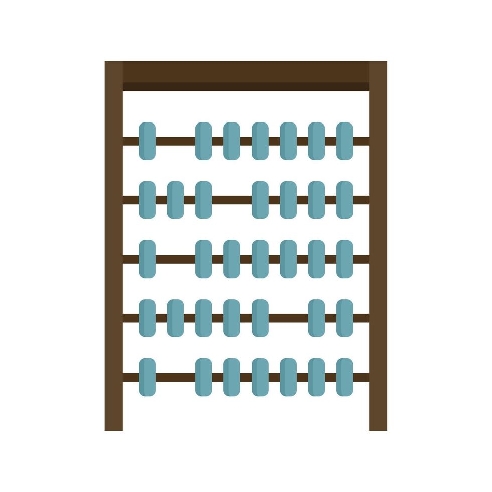 Counting abacus icon flat vector. Math toy vector