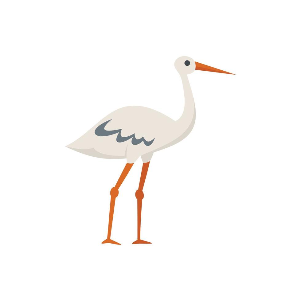 Baby stork icon flat vector. Japanese bird vector