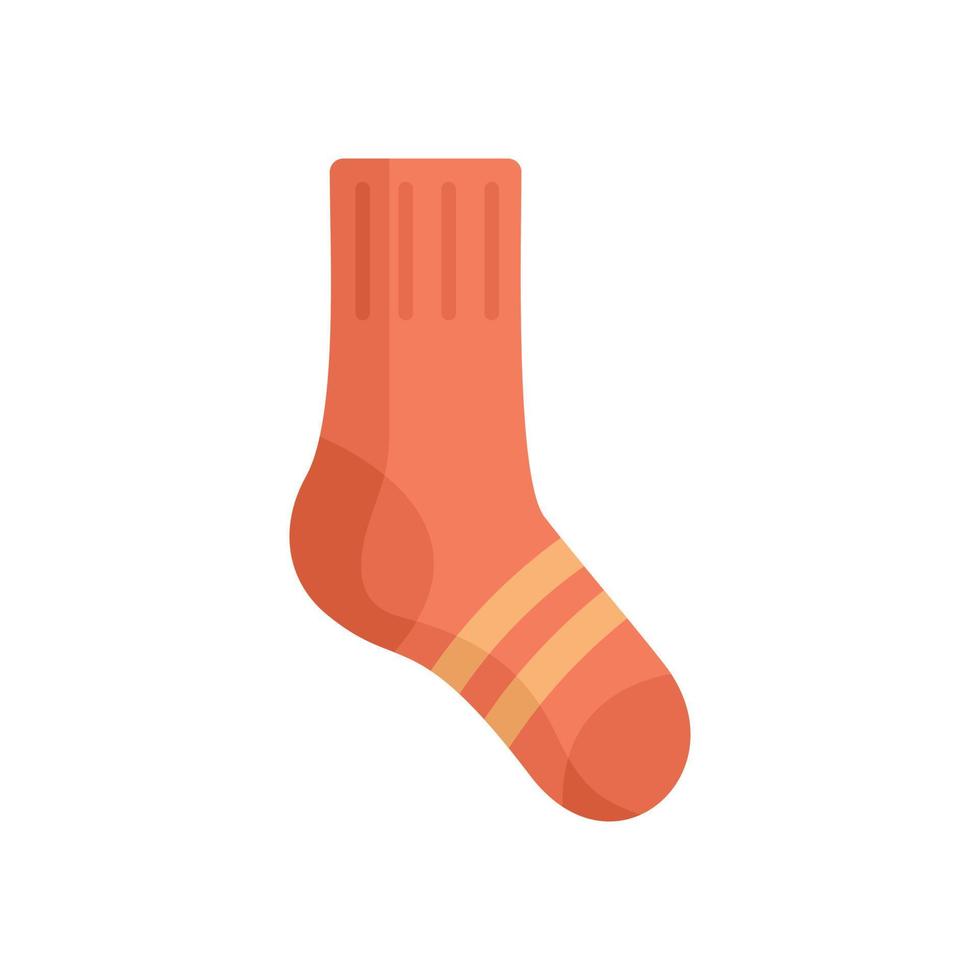 Wool sock icon flat vector. Casual sock vector