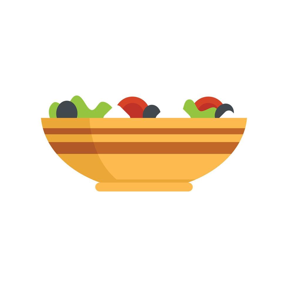 vector plano de icono de ensalada griega. tazón de comida