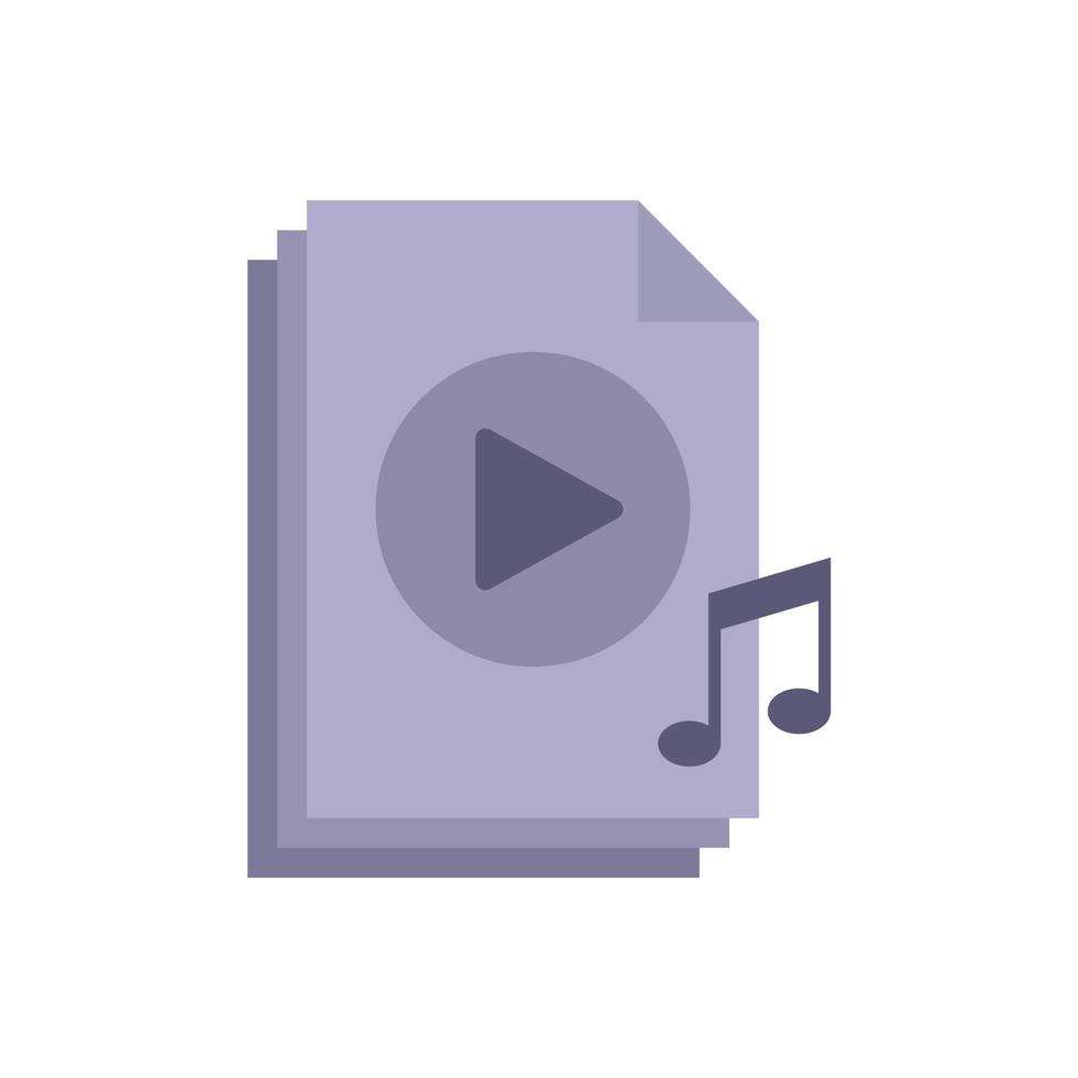 Playlist file icon flat vector. Music song vector