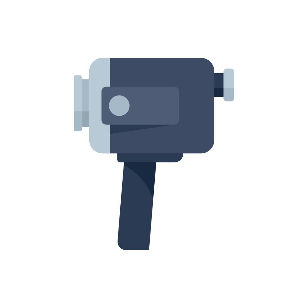 Modern handle camcorder icon flat vector. Movie camera vector