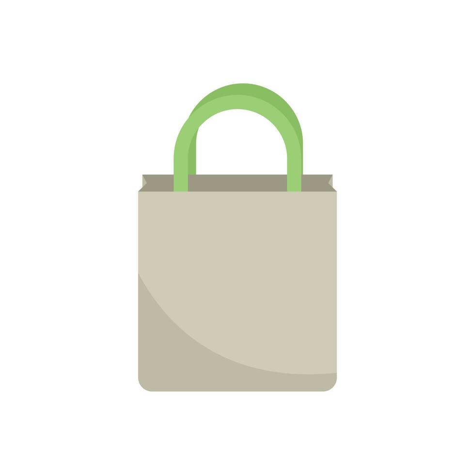 Carry eco bag icon flat vector. Handle eco bag vector