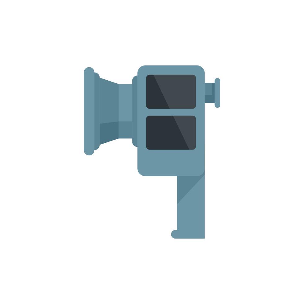 Handle retro camcorder icon flat vector. Video camera vector
