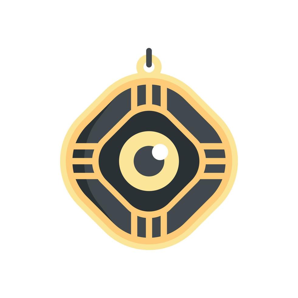 Amulet icon flat vector. Hand japan vector