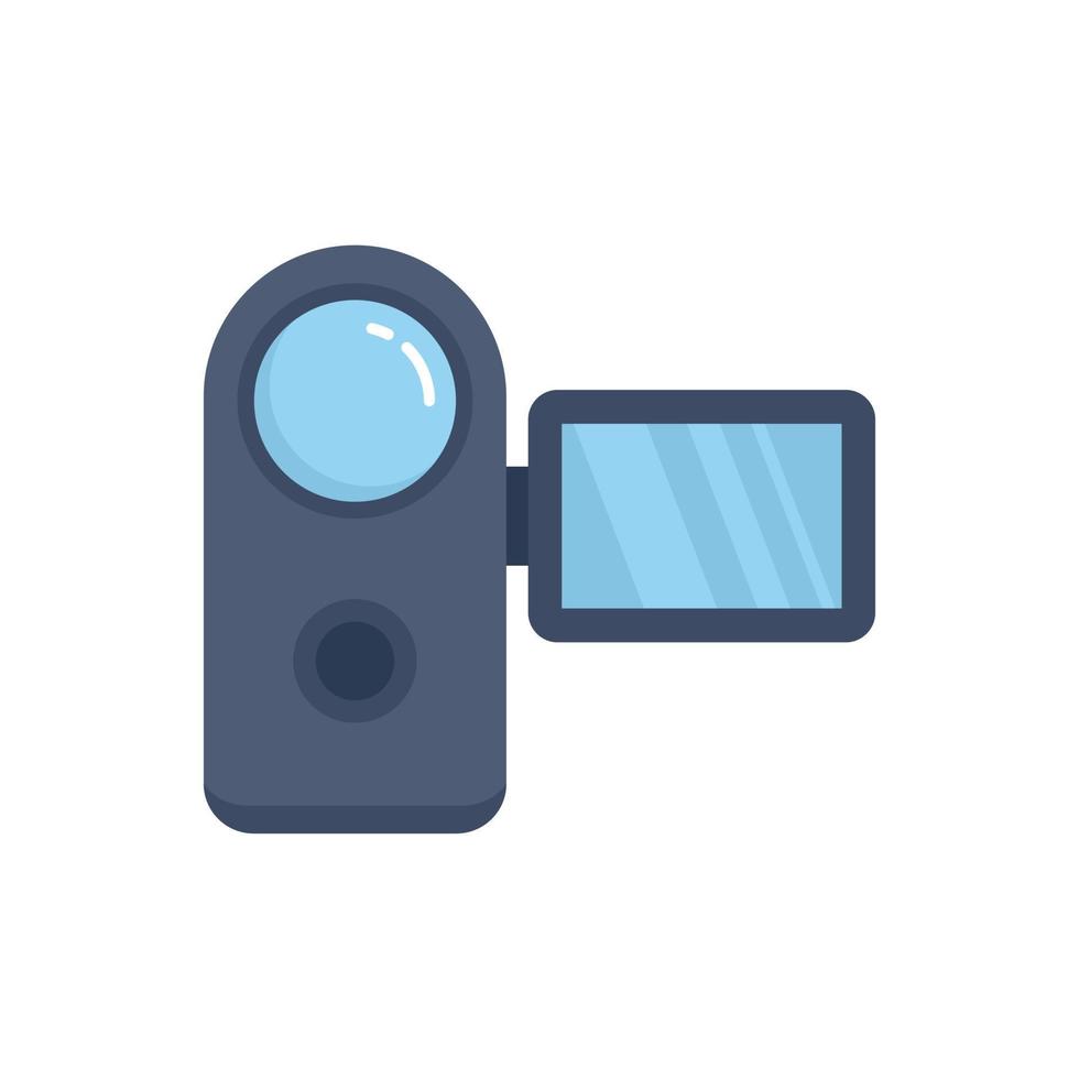 Panel camera icon flat vector. Video camcorder vector
