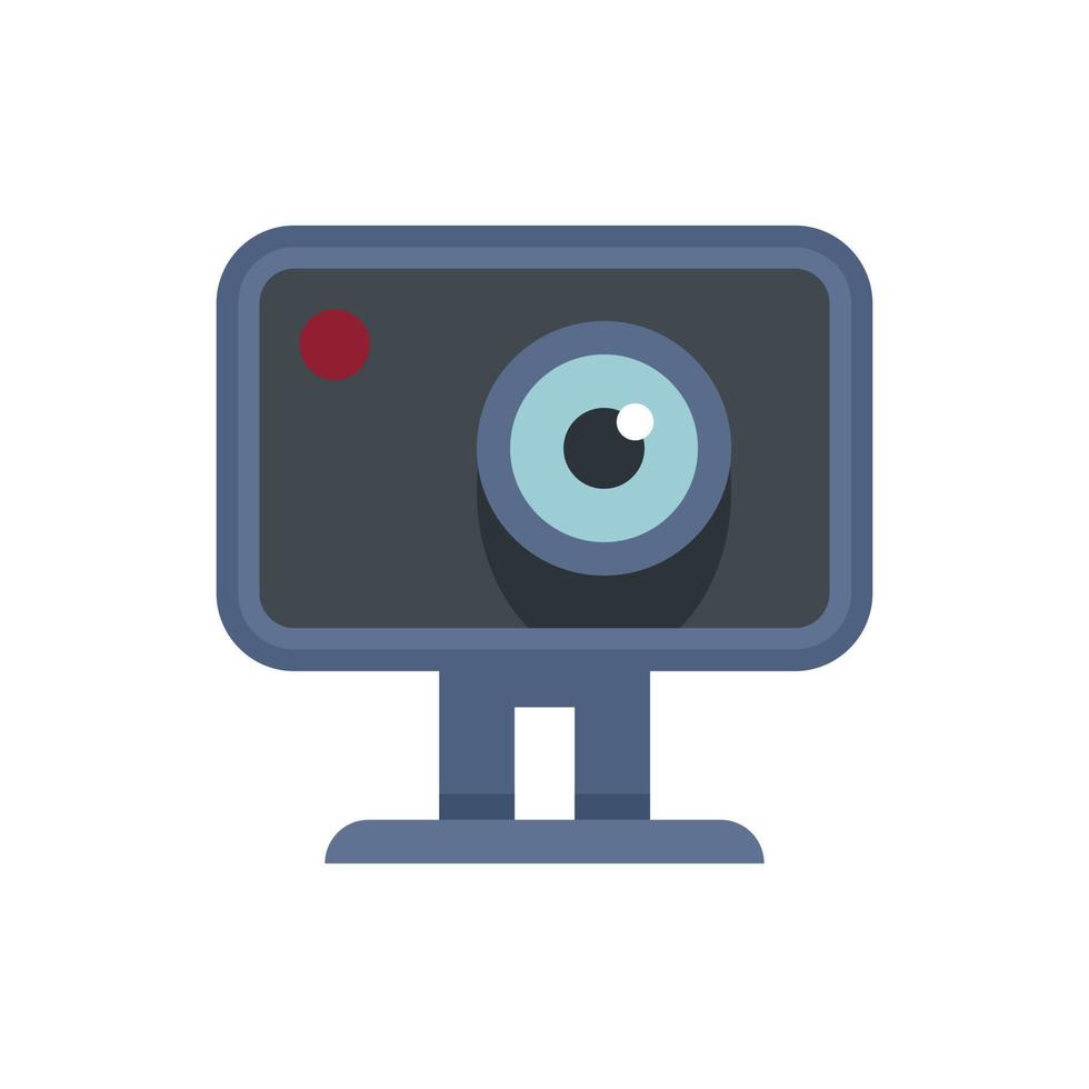 Action camera icon flat vector. Movie camcorder vector