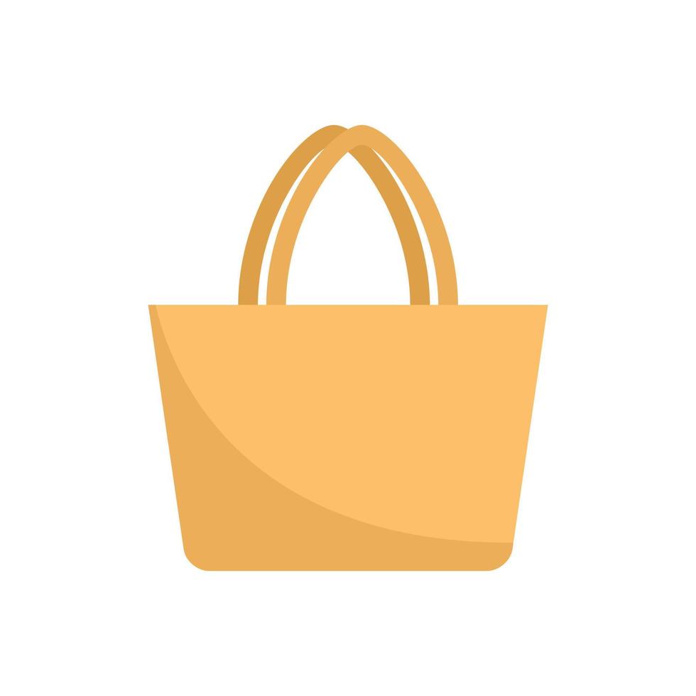 Handle eco bag icon flat vector. Fabric cloth vector