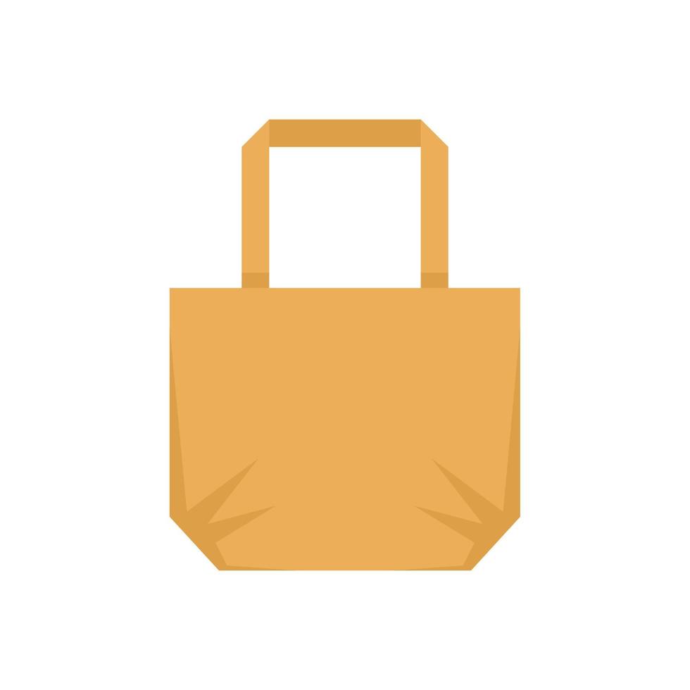 Natural eco bag icon flat vector. Fabric handbag vector