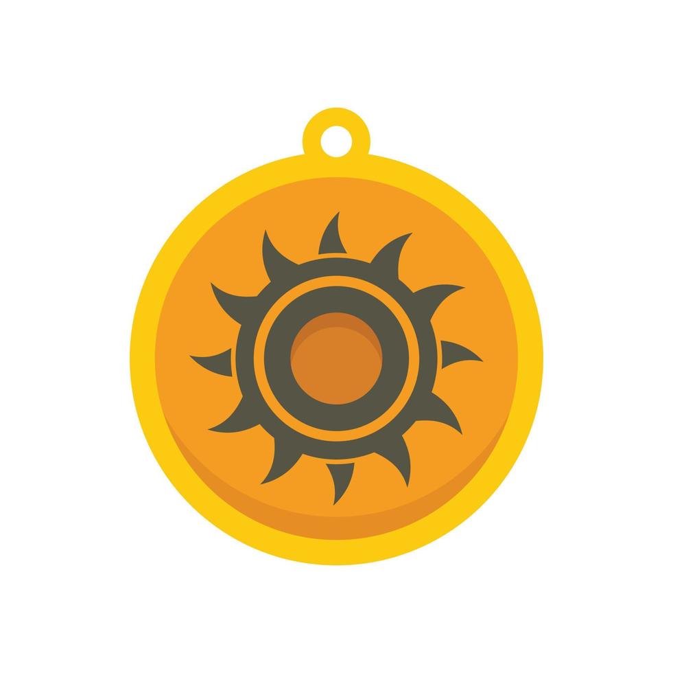 Mystical sun amulet icon flat vector. Viking amulet vector