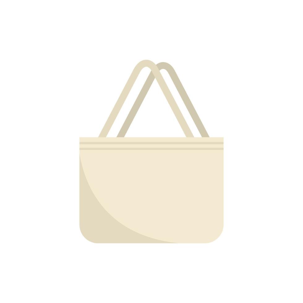 Eco handbag icon flat vector. Fabric bag vector