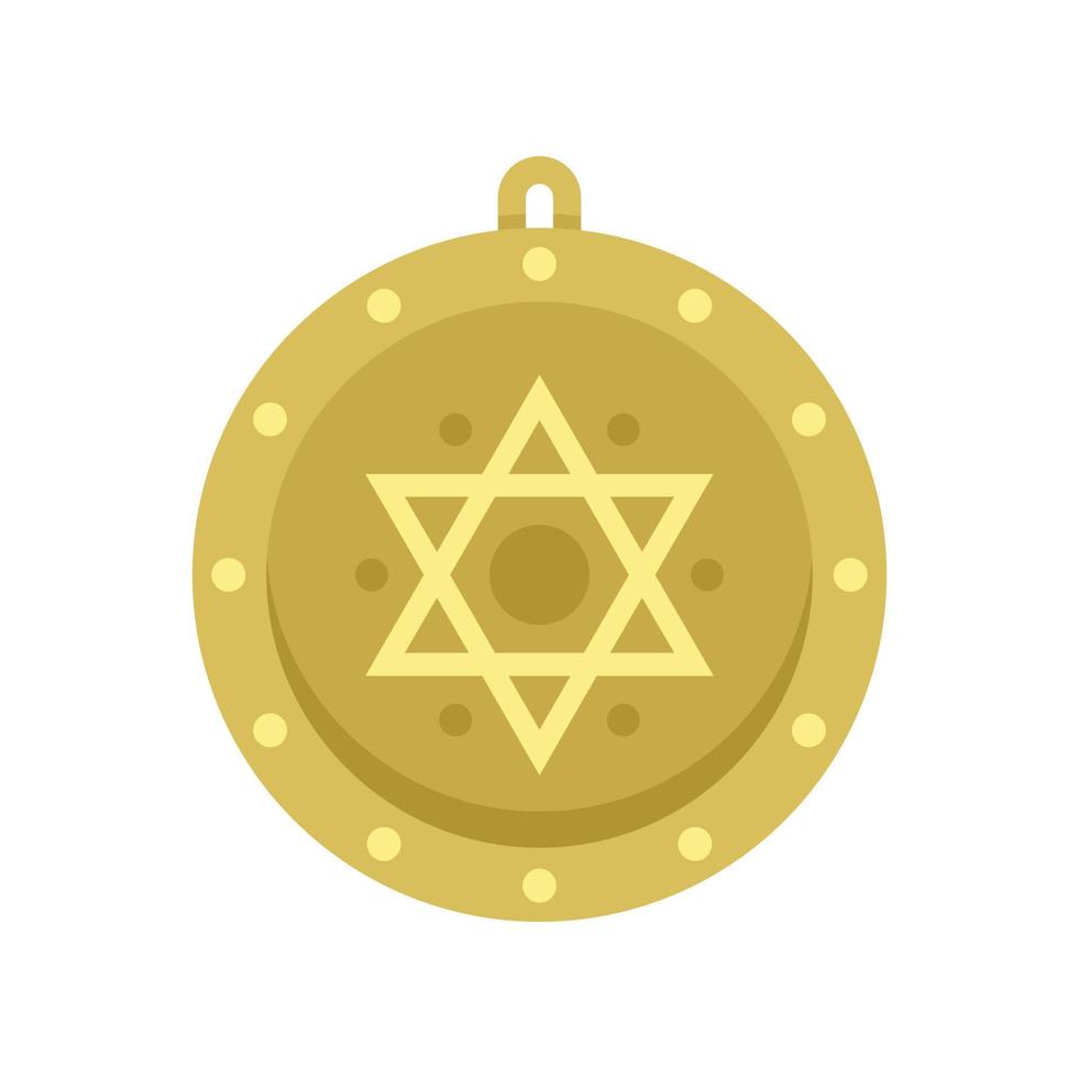Mystical star amulet icon flat vector. Esoteric amulet vector