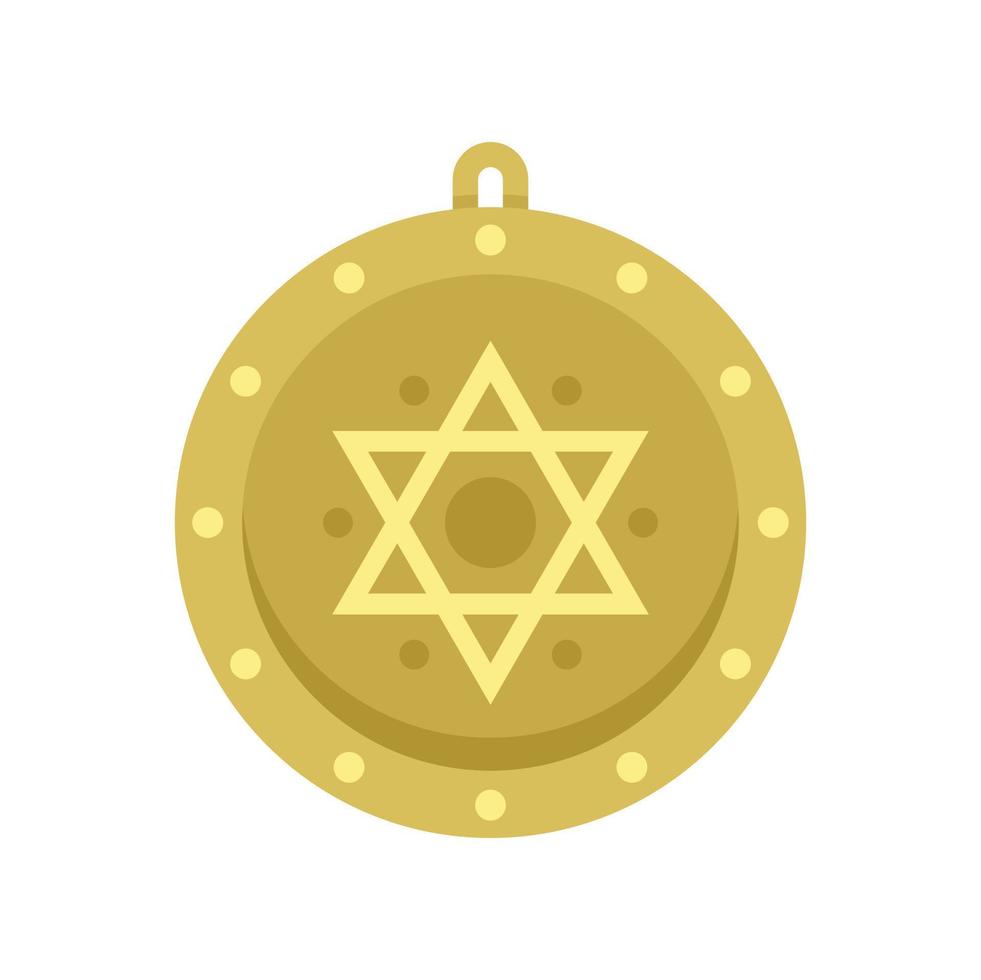 Mystical star amulet icon flat vector. Esoteric amulet vector