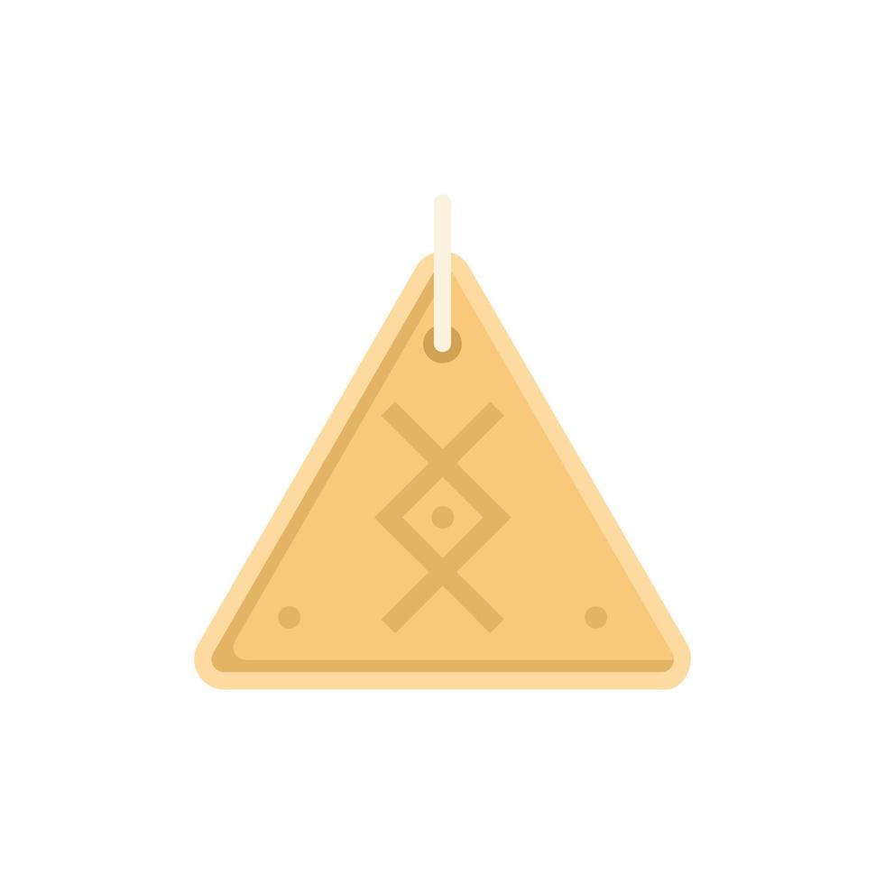 Pyramide amulet icon flat vector. Esoteric religion vector