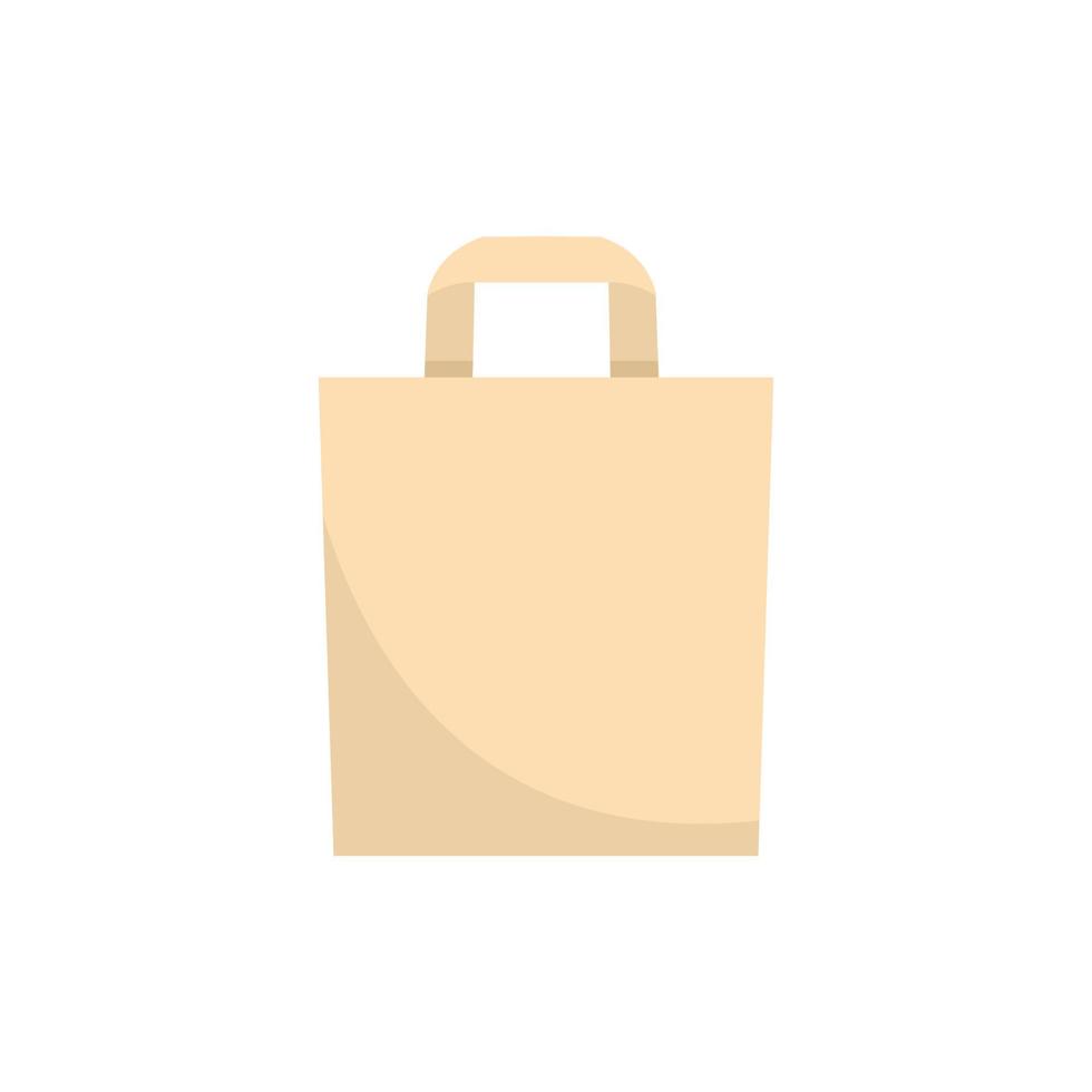 Canvas eco bag icon flat vector. Fabric reusable vector