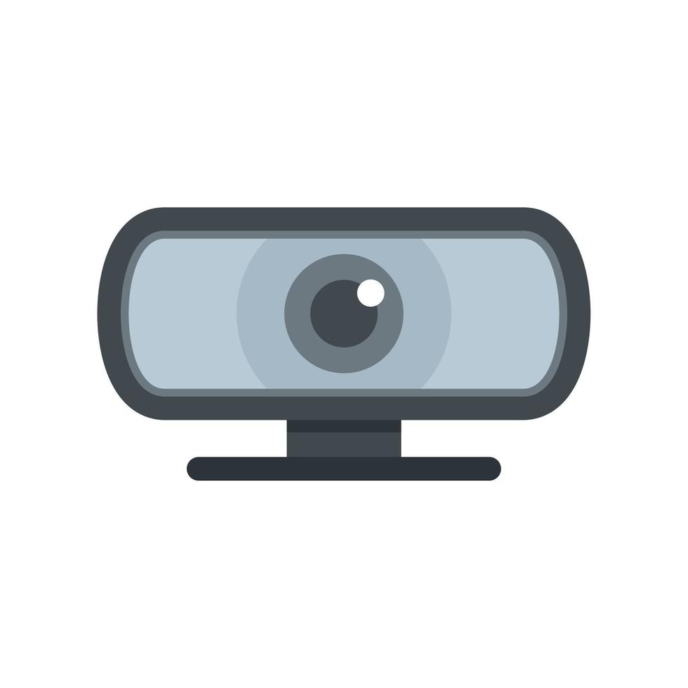Conference web camera icon flat vector. Video camcorder vector