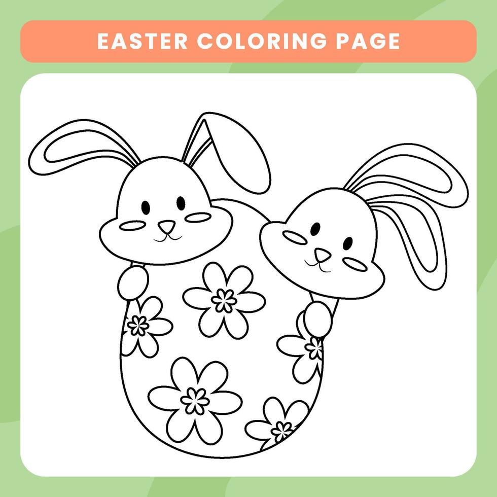 paginas para colorear de pascua para niños en edad preescolar para imprimir vector