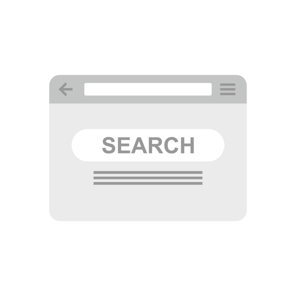 Browser wireframe icon flat vector. Computer internet vector