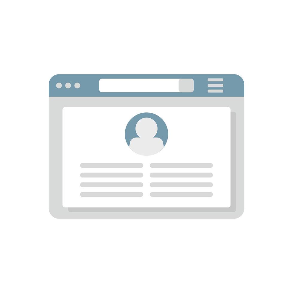 Browser frame icon flat vector. Computer window vector