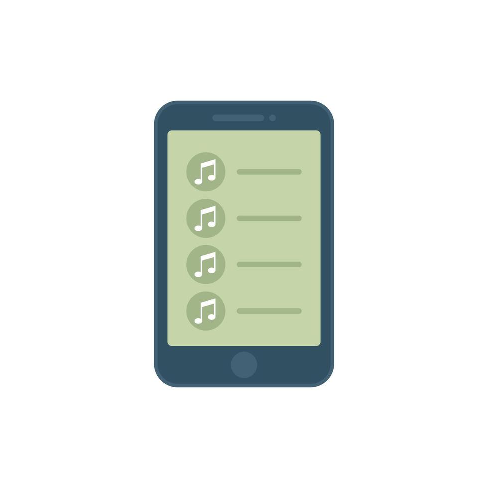 Phone app songs icon flat vector. Music song vector
