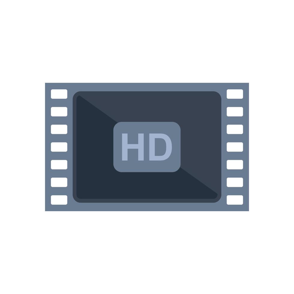 HD film icon flat vector. Cinema video vector