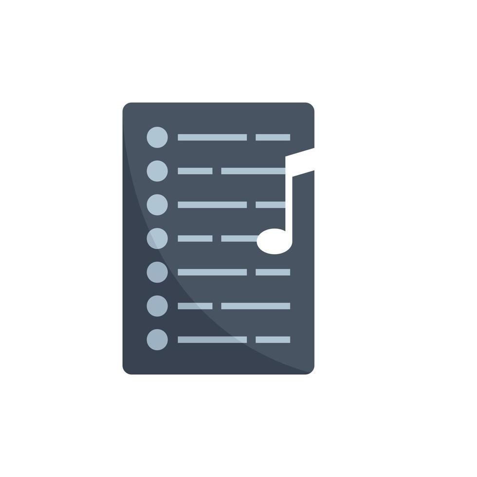 Song playlist icon flat vector. Mobile application vector