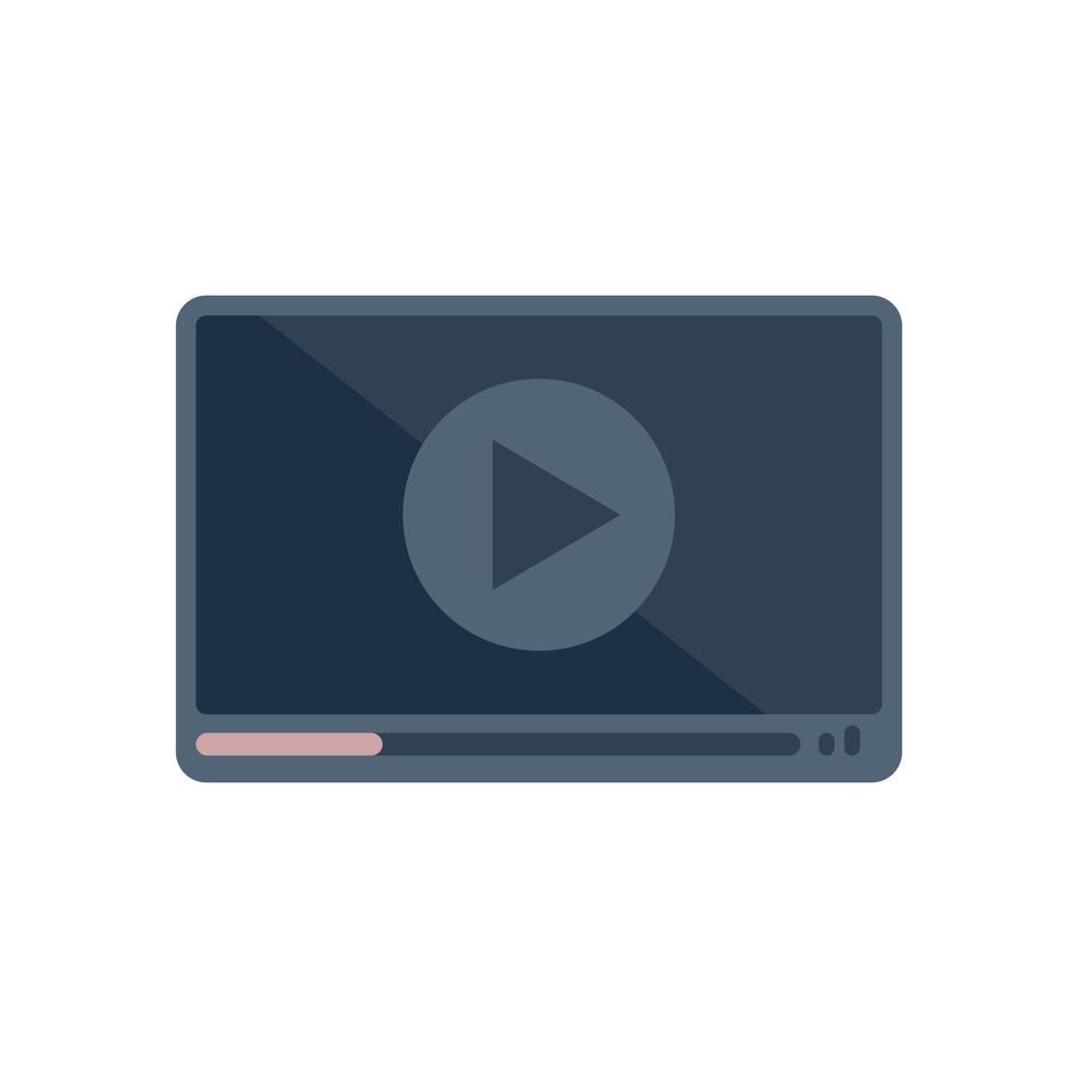 Video player icon flat vector. Ui screen play vector