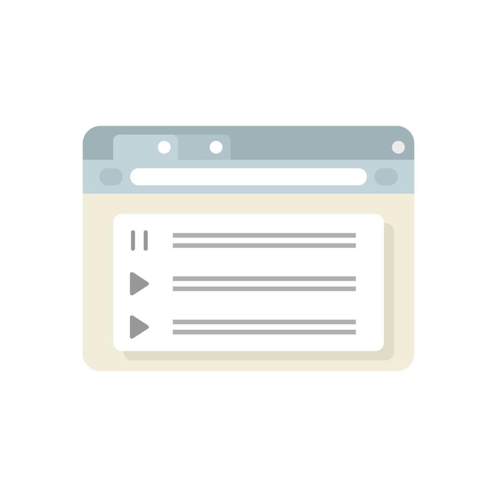 Internet browser icon flat vector. Computer window vector