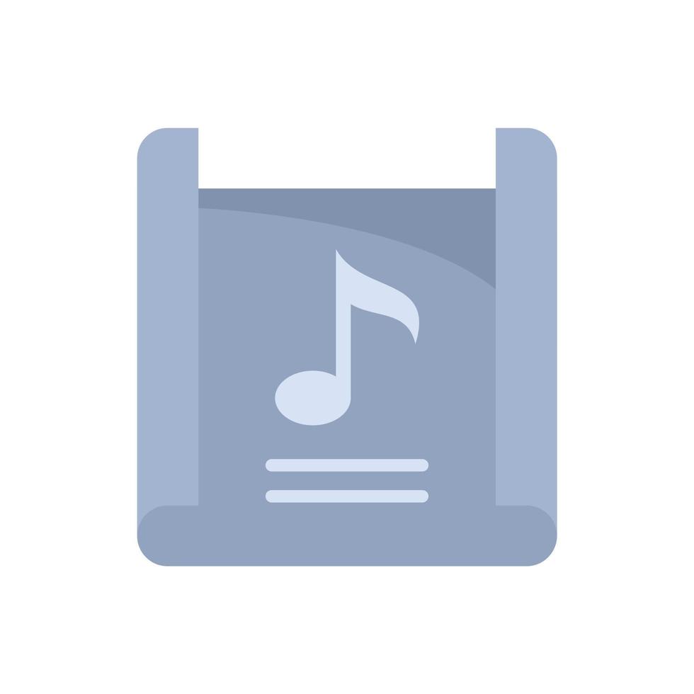 Song playlist icon flat vector. Music list vector
