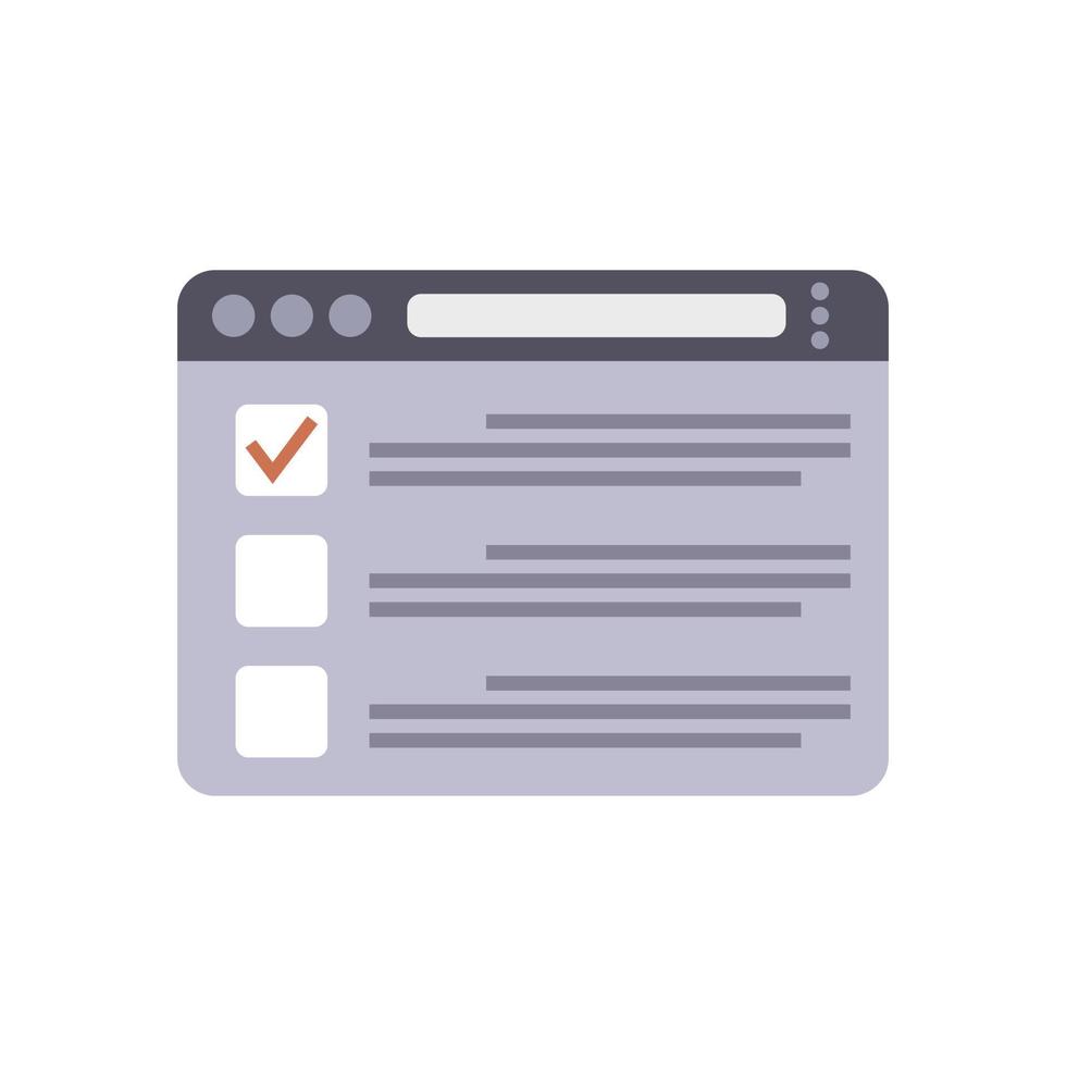Browser icon flat vector. Computer window vector