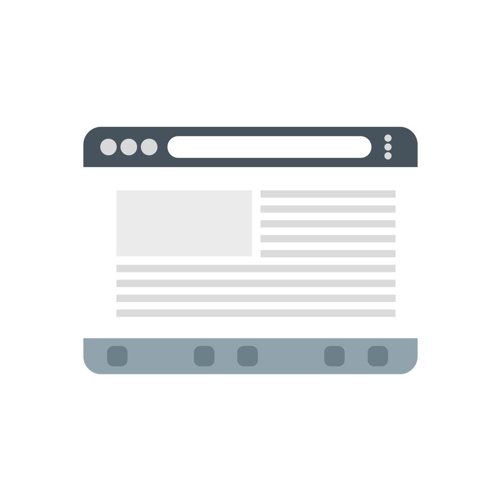 Website browser icon flat vector. Computer internet vector