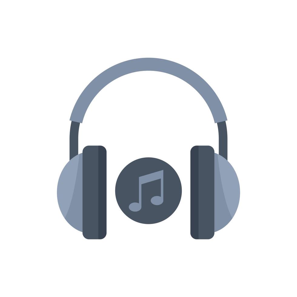 Music headphone icon flat vector. Listen radio vector