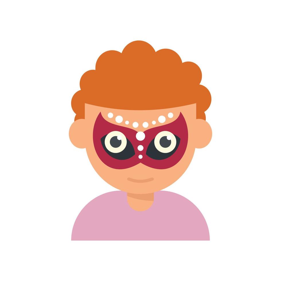 Mask face painting icon flat vector. Child paint vector