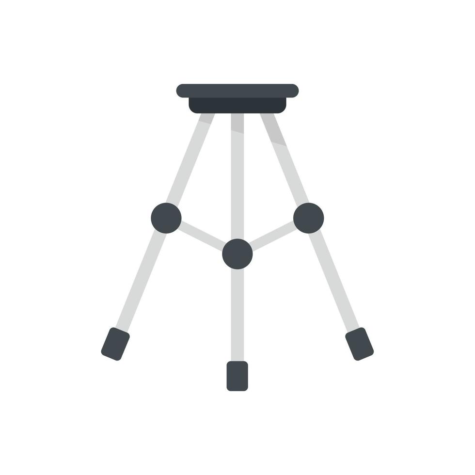Steel tripod icon flat vector. Camera stand vector