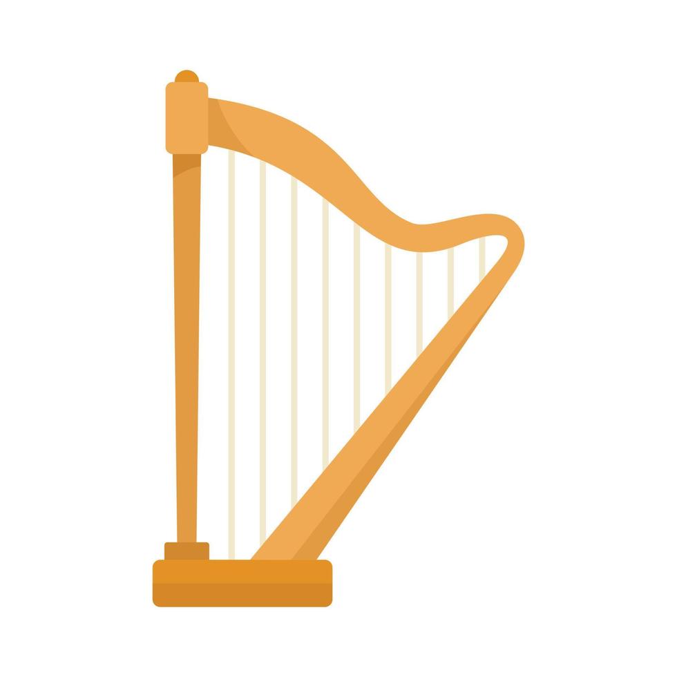 Harp ancient icon, flat style vector