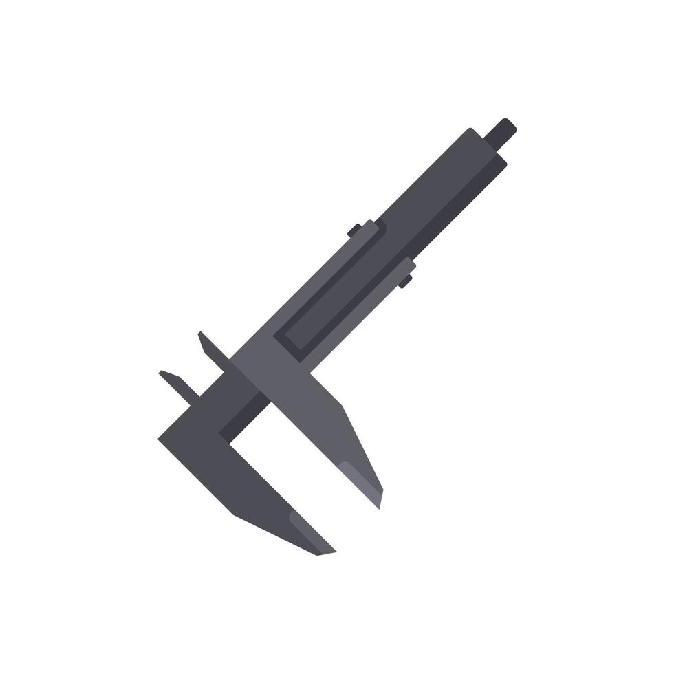 Caliper instrument icon flat vector. Micrometer tool vector