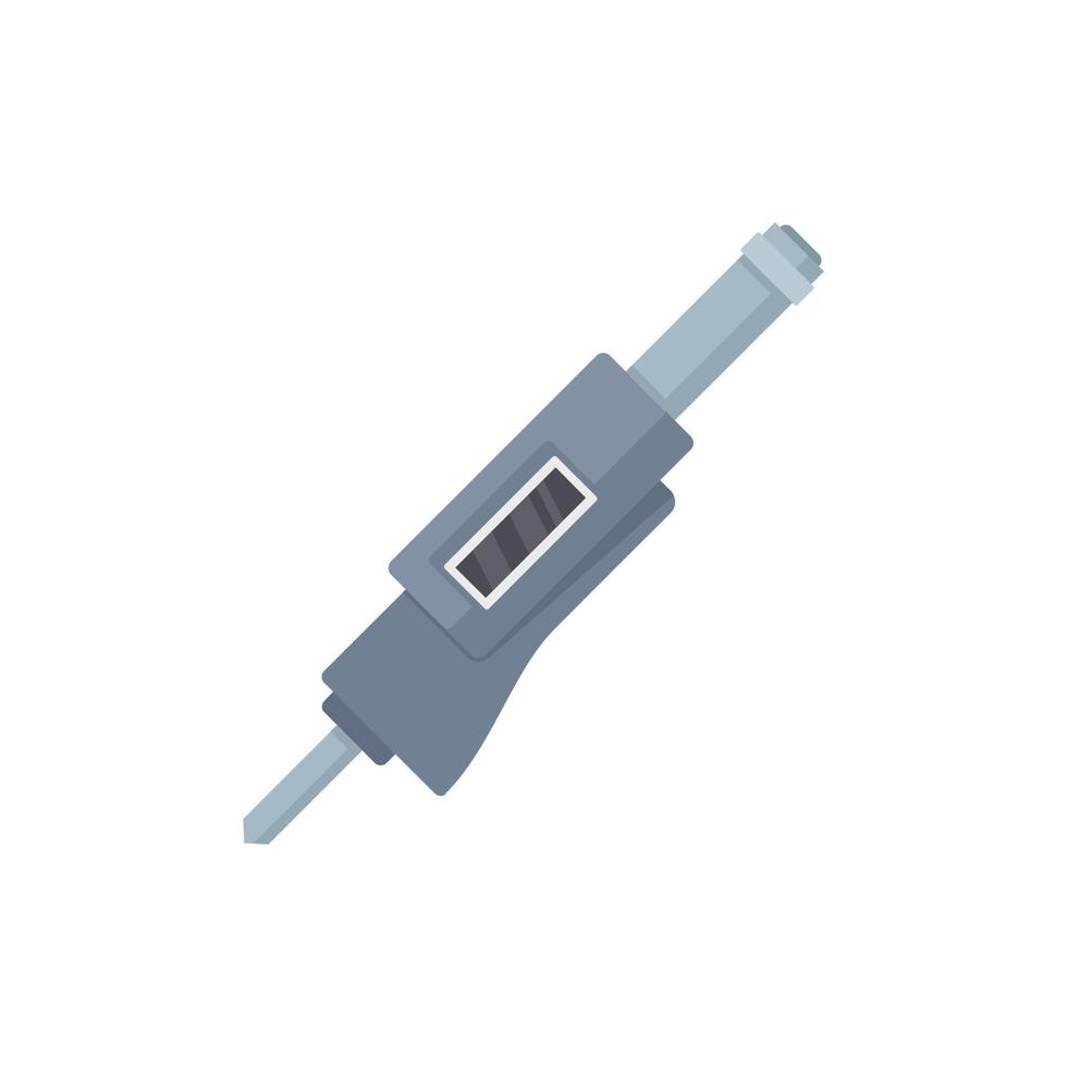 Accuracy micrometer icon flat vector. Precision caliper vector